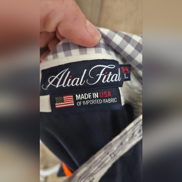 ALIAL FITAL Navy/white color block Polo. Size Large - Picture 12 of 12